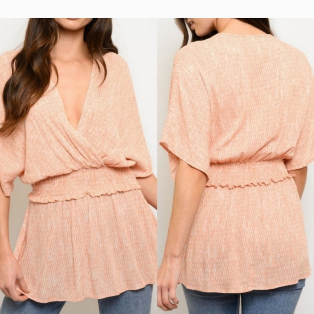 SMOCKED PEPLUM TOP - Picture 5 of 6